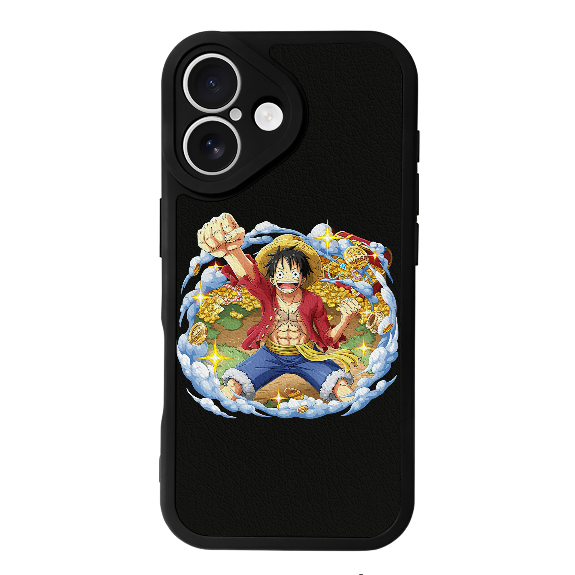 （画像用） ワンピース モンキー・D・ルフィ ONE PIECE Monkey D. Luffy 【iPhone 16シリーズ対応】シリコンスマホケース（レザー調） 材質：シリコン